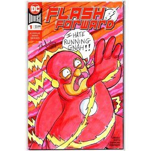 ONE-OF-A-KIND HAND-DRAWN, INKED AND COLORED SKETCHCOVER COMIC by Dan Nokes FLASH
